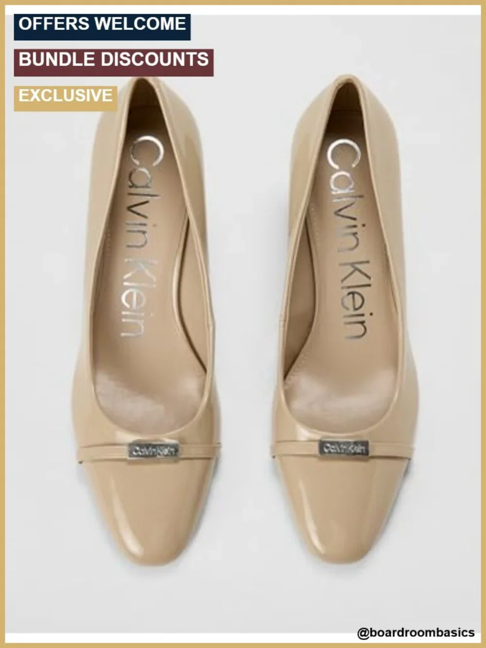 Leather Pump with Embellished Heel Size